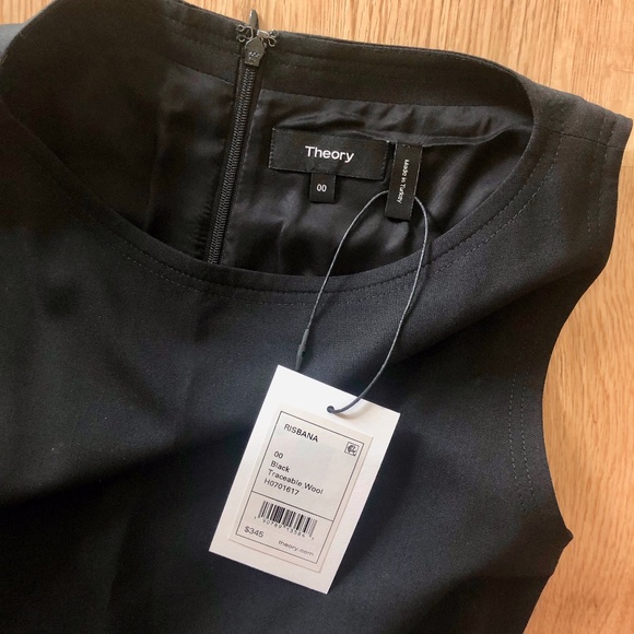 NWT Theory Wrap-Effect Shift Dress in Good Wool 00 - Picture 13 of 13